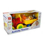 Traktor s vlečkou a zvukom + farmár a zvieratká